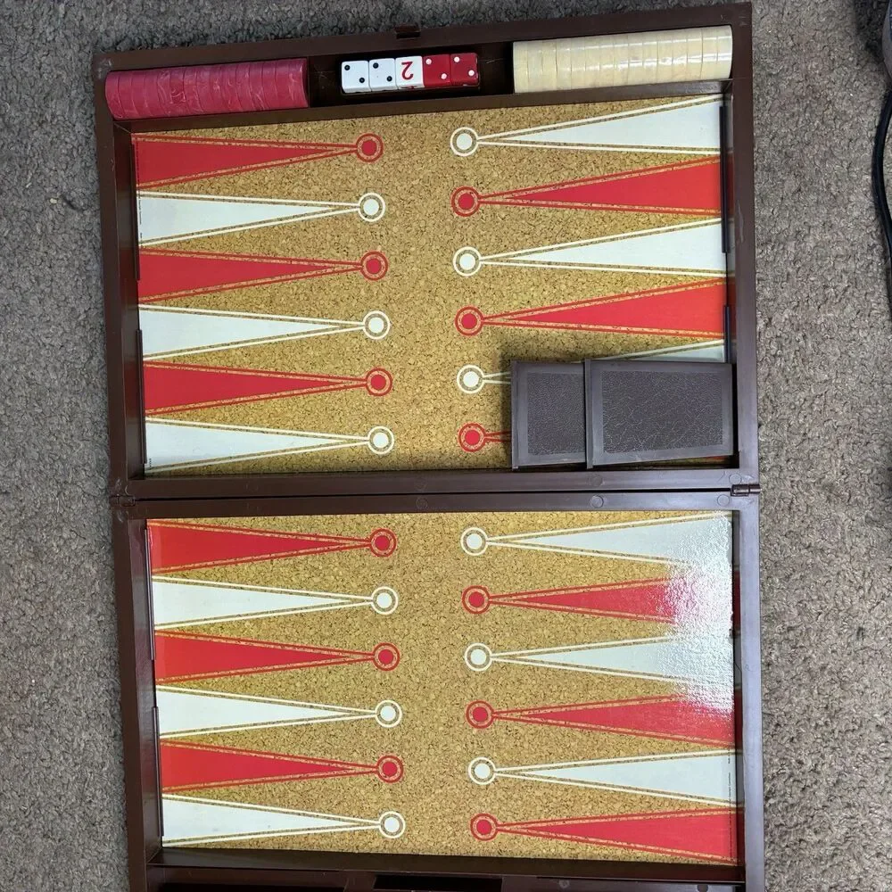 1973 E.S. Lowe Tournament Backgammon Complete In Box Nice Condition Game Night